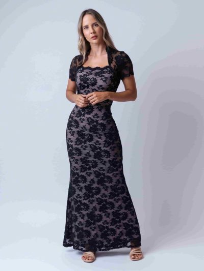 VESTIDO M/C ENCAJE