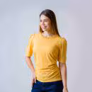 BLUSA M3/4 CUELLO TRENSADO