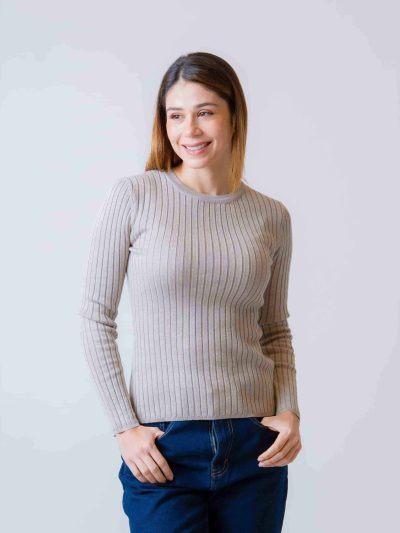 BLUSA M/L TEJIDA CUELLO REDONDO