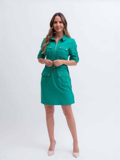 VESTIDO M3/4 CAMISERO CIERRE SIPPER