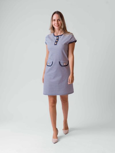 VESTIDO M/C RAYADO