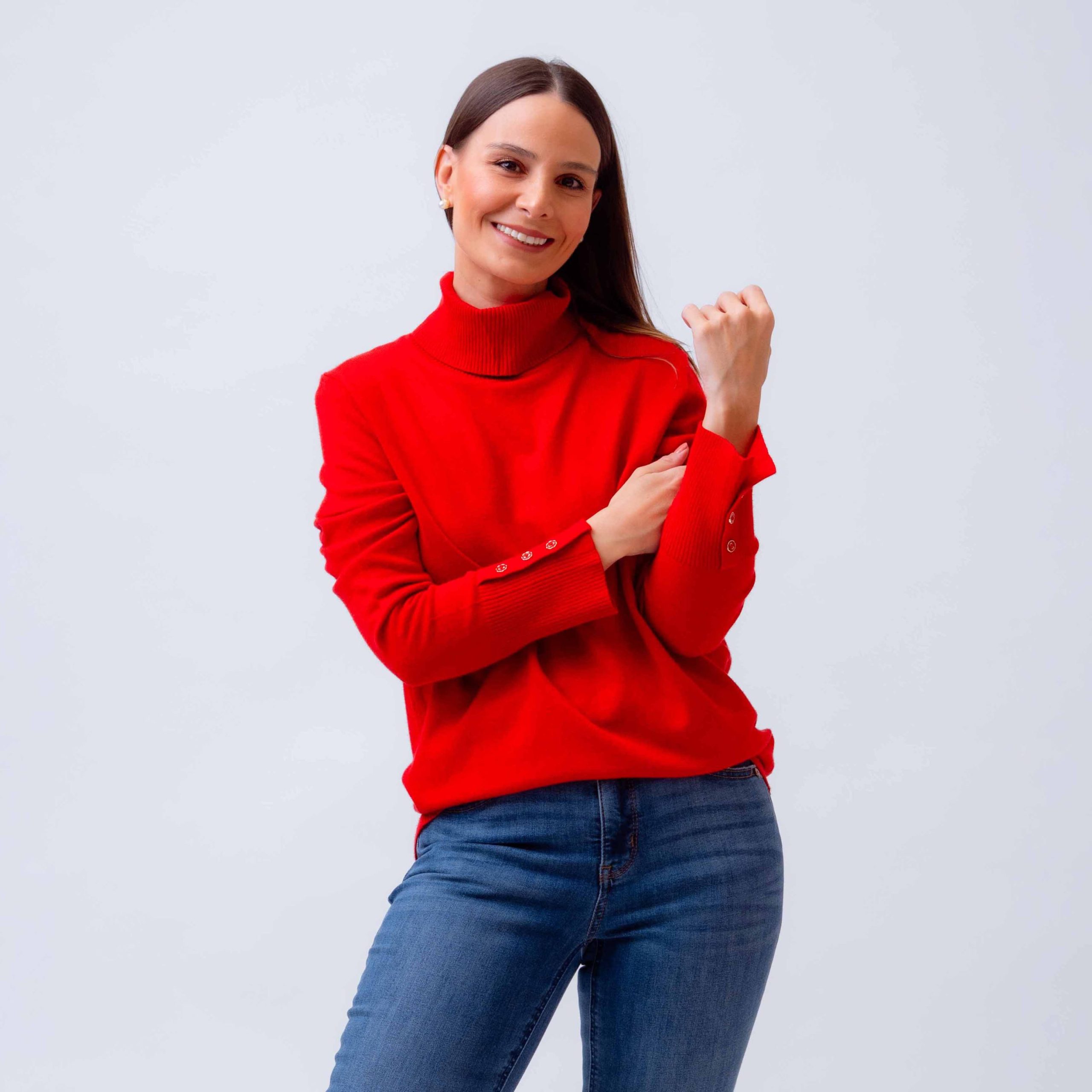 BLUSA ML TEJIDA CUELLO ALTO