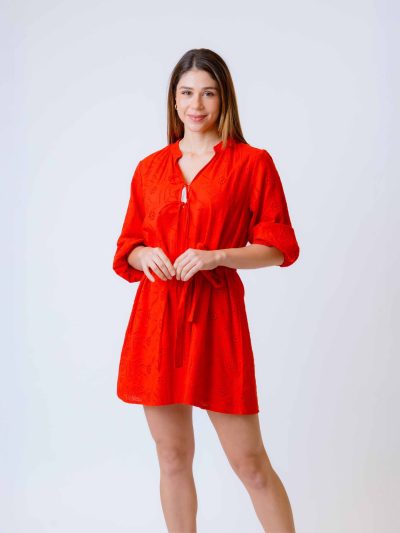VESTIDO M3/4 CON BORDADO