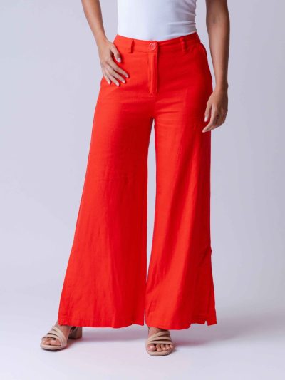 PANTALON ANCHO DE LINO