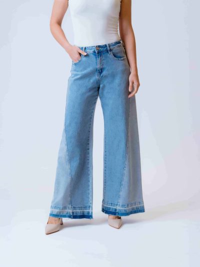 JEANS BICOLOR WIDE LEG
