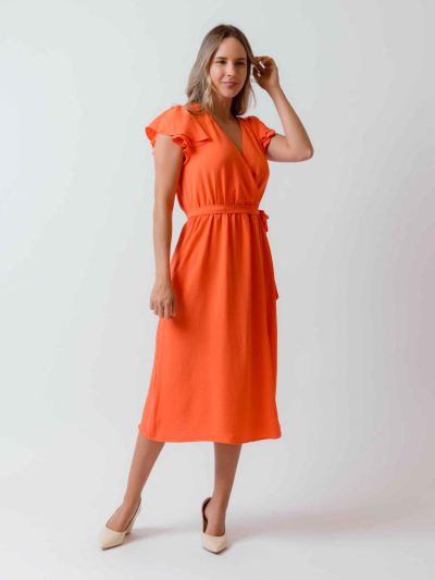 VESTIDO M/C CON VUELOS C/V