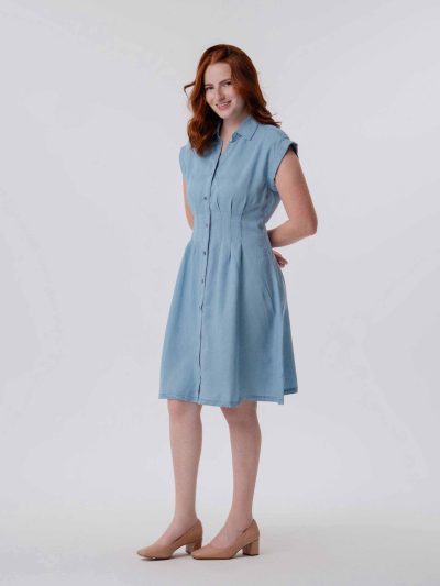 Vestido M/C Lona