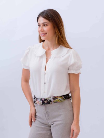 BLUSA M/C VUELOS F/BOTONES