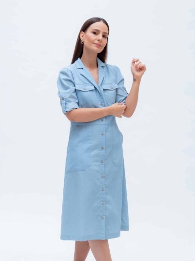 VESTIDO M/L F/BOTONES