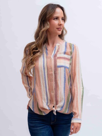 CAMISERA M3/4 RAYADA
