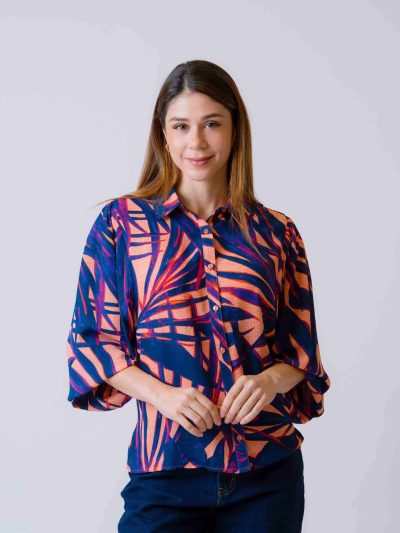 CAMISERA M/L ESTAMPADA CON ELASTICO