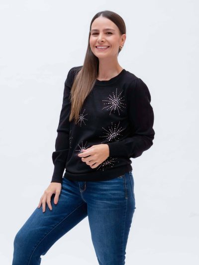 BLUSA M/L TEJIDA PIEDRAS