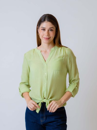 BLUSA M/L NUDO AL FRENTE C/CHINO