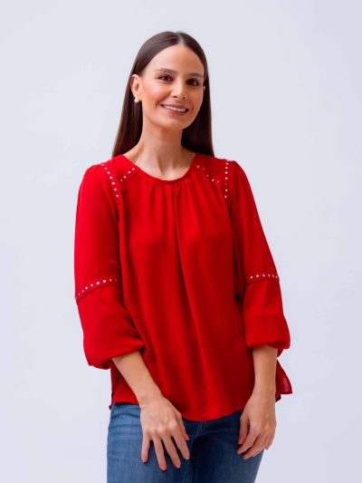 BLUSA M/L CON DETALLE