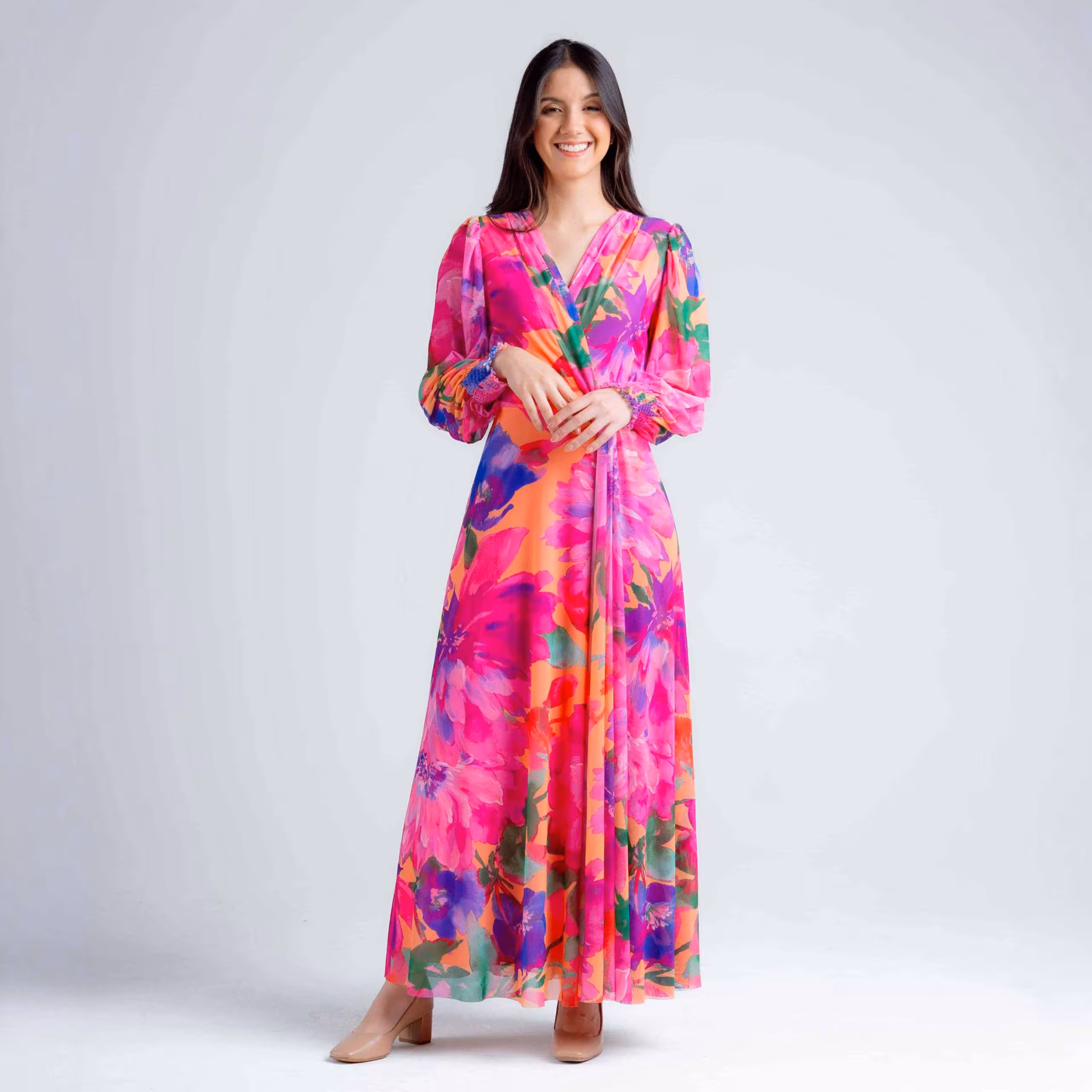 VESTIDO M/L ESTAMPADO