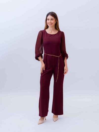 OVEROLL M/L CHIFFON CUELLO REDONDO
