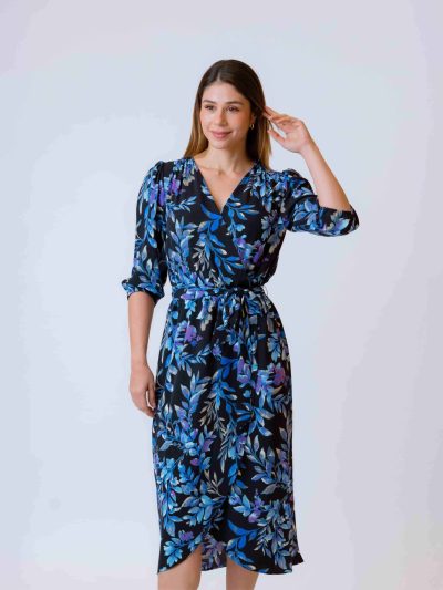 VESTIDO M/L ESTAMPADO C/V