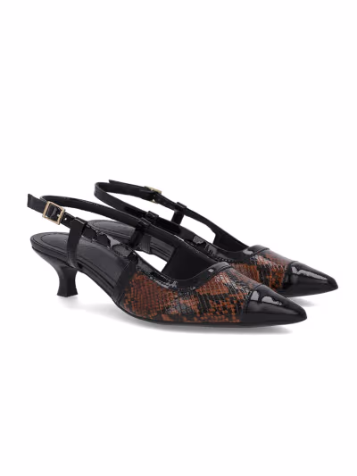 SLINGBACK EM COURO COBRA