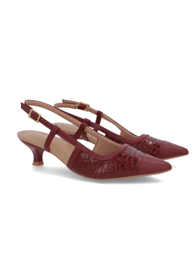 SLINGBACK EM COURO CROCO