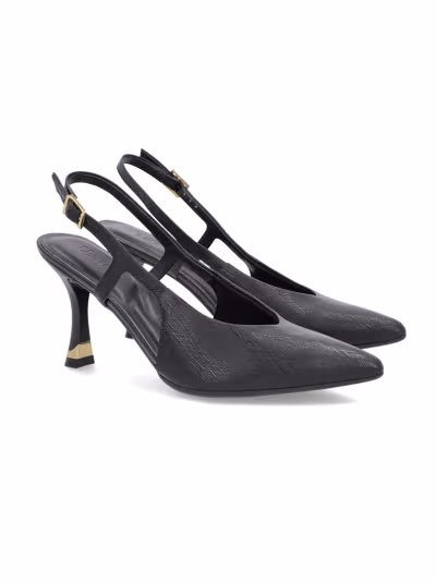 SLINGBACK EM COURO TEXTURA