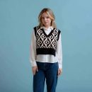 BLUSA CHALECO M/L GEOMETRICO