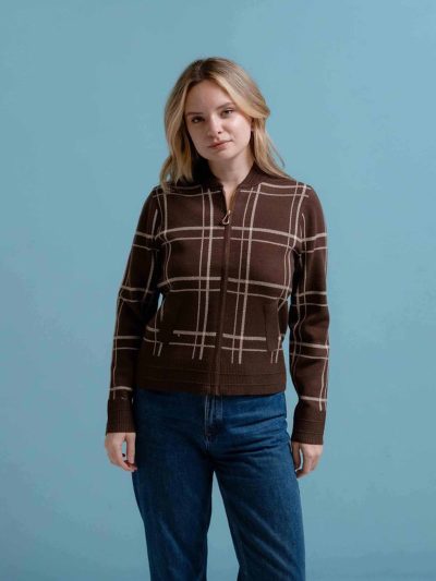 CHAQUETA TEJIDA ESTAMPADA